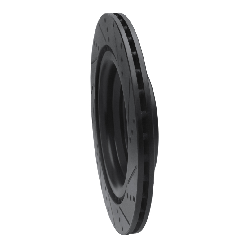 Mercedes-Benz GL350 Brake Rotor (1) - Rear Left - R1 Concepts - Drilled & Slotted - Black - `13-`19